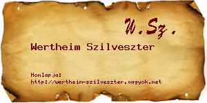 Wertheim Szilveszter névjegykártya