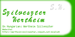 szilveszter wertheim business card